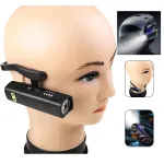 Bikight Doppia sorgente luminosa Ganci Orecchie XPG LED Faro Batteria incorporata USB Ricaricabile Power Induction Faro Mini torcia rimovibile per campeggio Ciclismo Attività all'aperto