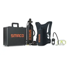[US Direct] SMACO S700 PRO 2L Tüplü Dalış Tankı Siyah Sualtı Dalış Solunum Cihazı 25-30dk Kullanım Süresi Taşınabilir Tüplü Dalış Tankı