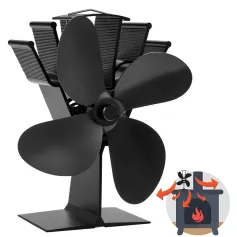 IPRee Heat Power Stove Top Fan For Wood Burner Log Burning Fire 4 Blades Fireplace Stoves Parts Heating Cooling Vents Home Improvement-DY014L