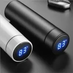 480ml Vacuum Thermos Keep Warm Keep Cold Water Bottle LCD Temperature Display Stainless Steel Double Wall Insulated Cup