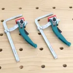 2PCS Aluminum Alloy Quick Ratcheting Table Clamp Rail Clamp for MFT Table and Guide Rail System 60mm Throat Depth 120-300mm Clamping Range for Festool Makita DeWalt Guide Rail
