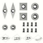8Pcs Tungsten Carbide Cutters Inserts Set for Wood Lathe Turning Tools WenCrew Universal Carbide Tip Tipped Cutter Tool Accessories(Included 11mm Square 12mm&8.9mm Round 30x10mm Sharp Point Diamond)