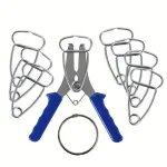 Stainless Steel Spring Clamps Kit Adjustable Plier 0-2 Inch Clamping Range for Woodworking DIY Projects Wood Trim Moldings Picture Frames