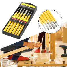 6PCS Roll Pin Punch Set Fast Pin Removal Drive Pins In or Out 1/8 3/16 1/4 5/16 5/32 1/16 Inch for Hunting Woodworking Pistol