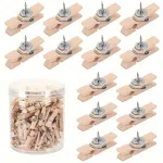 Push Pin Wooden Frame Set 50pcs Cork Board Bulletin Board Accessories Craft Decoration Transparent Box Storage Metal Pins Wood Clips