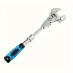 10-Inch 5-in-1 Adjustable Telescopic Ratchet Wrench Multi-Function Tool Retractable Handle 180° Swivel Head Stainless Steel