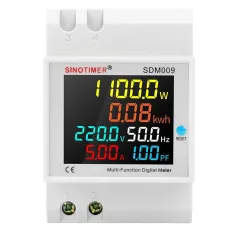 SINOTIMER SDM009 AC40-300V Ray Tek Fazlı Dijital Voltaj Akım Frekans Güç Faktörü Elektrik Çok Fonksiyonlu Ölçüm Cihazı