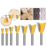 LAVIE 6pcs 6mm 1/4\\ Shank Dovetail Joint Router Bit Set 1/4\\ 3/8\\ 1/2\\ 5/8\\ 3/4\\ 7/8\\ Cutting Dia Wood Milling Cutter Tool for Making Boxes Drawers Chests