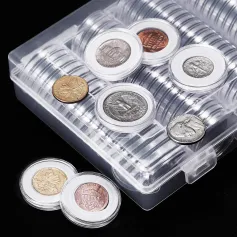 100 Adet/Lot 20/25/27/30mm Şeffaf Plastik Madeni Para Tutucu Evrensel Hatıra Madeni Para Kabuğu Koleksiyoncusu