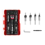 5pcs Countersink Drill Bit Set with Depth Stop High-quality 6542 Steel and Aluminum Alloy Multi-size for Woodworking Precision Drilling and Ease of Use