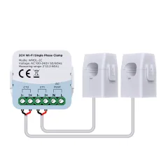 Tuya WiFi Smart Energy Monitor WMDL-2C AC 100-240V 50/60Hz Real-Time Power Usage Tracker High Accuracy ±5 Multi-Channel Support Compact Design Home Power Management System WiFi Connectivity