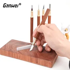 GANWEI MG0-000-0073F Model Carving Knife High Carbon Steel Blades Brass Beech Wood Handle Precision Craftsmanship Art Tool