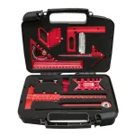 9Pcs Woodworking Square Kit Aluminum Alloy CNC Tools Multi Functional Ruler Set Center Finder Compass Honing Guide Height Gauge For Precision Layout Panel Splicing Grinding