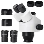 Trinocular Head 3.5X-100X Simul Focal Continuous Zoom Stereo Microscope WF10X/22mm Eyepiece For Phone PCB CPU Soldering Repair