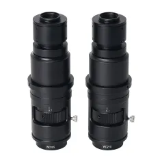 HAYEAR WD105 WD210 Microscope C Mount Zoom Lens 0.7X-5X Magnification Continuously Variable Zoom Lens 105mm/ 210mm Working Distance for Inspection Electronic Repair Soldering