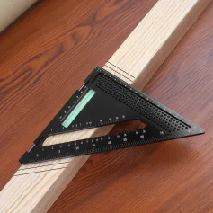 Righello triangolare in lega di alluminio ambidestro, punta media, goniometro quadrato da 7 pollici, strumento per falegnami, falegnameria, disegno tecnico