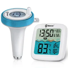 Wireless Pool Thermometer Floating 200ft Range Digital Indoor Outdoor Temperature Humidity Monitor 3 Channels High Precision Sensor Backlit Display