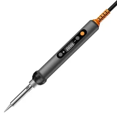 RAYENR Digital Soldering Iron 60W Adjustable Temperature 150°C-500°C Ceramic Heating Element 18-Piece Kit with Stand Desoldering Pump Tweezers Cutter