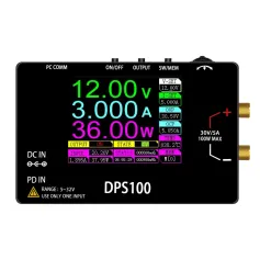 DPS100 DC Power Supply 2.4-inch HD Screen 100W Output Type-C DC Input Adjustable Voltage and Current 10 Preset Outputs