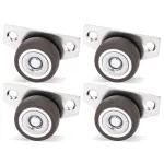 Small Side Mount Caster Wheels 1.25 Inch Set of 4 Rubber Wheels Rigid Casters Furniture Rollers Underbed Drawers DIY Project Non-Marking Smooth Glide 140 LBS Capacity