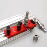 Wnew Aluminum Profile Drill Guide Access Hole Drill Jig With Step Drill Bits for For 2020 2040 3030 3060 European Standard Aluminum Extrusion Profile