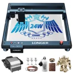 [EU/USA közvetlen]Hosszabb Laser B1 20W lézergravírozó vágó, 4 magos lézerfej, 22-24W kimeneti teljesítmény, 450 x 440 mm-es gravírozási terület