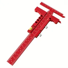 Precision Sliding Edge Ruler Woodworking Scriber Marking Line Adjustable T-Square Framing Ruler Depth Gauge Aluminum