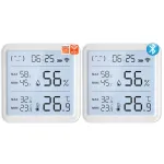 Smart Wireless Temperature Humidity Sensor with Advanced Bluetooth/WiFi Technology Adjustable Modes Low Power Consumption Ideal for Remote Home Monitoring and Smart Home Automation