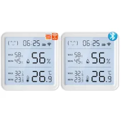Smart Wireless Temperature Humidity Sensor with Advanced Bluetooth/WiFi Technology Adjustable Modes Low Power Consumption Ideal for Remote Home Monitoring and Smart Home Automation