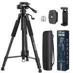 CIGMAN CTP01 Professional Adjustable Laser Level Tripod Lightweight Aluminum 1.5M Height 360 Rotation 3-Way Swivel Pan Head for Laser Levels Cameras Projectors Phones