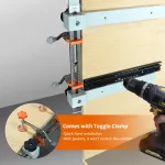 2PCS Drawer Slide Jig with Toggle Clamp & Magnetic Arm Precision Cabinet Tool Stainless Steel Magnetic Arm Laser-Etched Scale Fast Accurate Installation Professional Quality