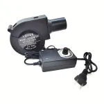 9733 Blower Fan 12V 1.80A High Air Volume Turbine Adjustable Speed Control Compact Design for BBQ Camping Firewood Stove Charcoal Starter Outdoor Cooking Fan
