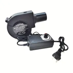 9733 Ventilador de soplador 12V 1.80A Turbina de alto volumen de aire Control de velocidad ajustable Diseño compacto para barbacoa Camping Estufa de leña Arrancador de carbón Ventilador de cocina al aire libre
