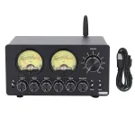 5 Band EQ Equalizer Pre-amplifier bluetooth 5.0 Vintage VU Meter Stereo RCA AUX 100Hz to 10KHz Frequency Control Home Stereo Computer Speakers Amplifiers USB Type C Signal Loss Minimization