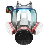 Gas Mask Survival Nuclear and Chemical Full Face Gas Mask with 40mm Activated Carbon Filter and 6001 Filter 6800 Respirator Mask for Gases Vapors Dust Chemicals
