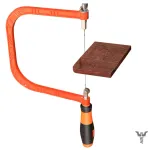 6 Inch Coping Hand Saw High Carbon Steel Adjustable with Anti-Slip Threaded Grip Versatile With 5 Blades for Woodworking DIY Wood Craft Cutting Tools