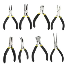 8 ADET Mini Pense Alet Seti Yüksek Kaliteli Metal Dayanıklı Taşınabilir Hafif Takı Yapımı Boncuklama DIY Projeleri İçin Yuvarlak Burun Düz Burun Uzun Burun Optimum Performans-Kararlı Hassas Çok Yönlülük