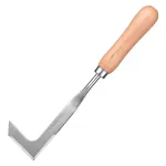 Crack Weeder Crevice Weeding Tool Stainless Steel L-Shaped Blade Beech Handle Garden Maintenance Lawn Care