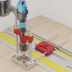 ENJOYWOOD Precision Track Saw Rail Drill Guide Drilling Jig Hole Punch Locator for for Straight Holes Suitable for Makita Festool DeWalt Rail