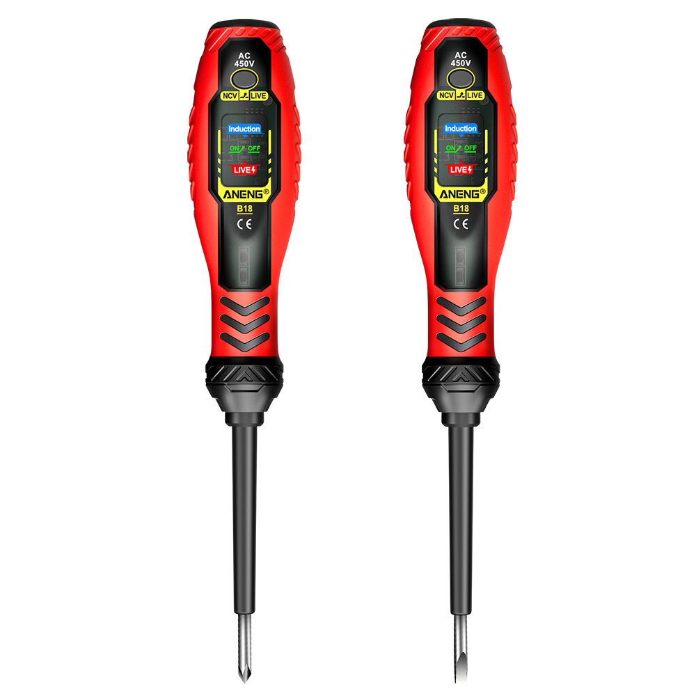 ANENG B18 Voltage Tester Pen Non Contact AC 450V LED Indicator Screwdriver Function Insulated Handle Live Neutral Line Detection