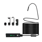 8mm Endoscope 1/5/10M Cable For Car Camera Dual Lens IP68 Waterproof Inspection Endoscope 8 LED Lights Soft/Rigid Wire For Smartphone