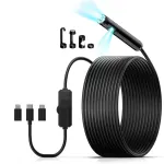 KAIWEETS KBM01 Endoscope Camera 1920P Dual Lens (option) HD Waterproof IP67 Snake Camera 16.5ft Semi Rigid Cable Adjustable LED Lights