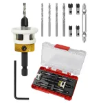 Carbide Tipped Countersink Drill Bits Set Low Friction Depth Stop 1/4\\ Hex Shank Replaceable HSS Pilot Drill Wood Plastic Woodworking