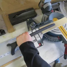 Miter Saw Hold Down Stick Injection Molded Safety Tool Rubber Grip Lightweight Design Wood Cutting Push Stick Rubber Feet Woodworking Accessories 18 Inch Long Versatile Holder for Small Parts