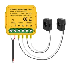 Tu-ya Wifi Power Meter Monitor with Real-Time Energy Consumption Monitoring 0.2-80A Current Measurement Power Statistics Compatible with Alexa and Google Home Easy Installation Support 2.4GHz Wireless Router