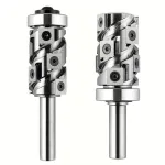 Carbide Insert Flush Trim Router Bit 32mm Dia 1/2\\ Shank 50mm Cutting Length Top/Bottom Bearing for Woodworking and CNC Engraving