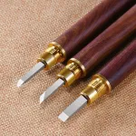 Woodworking Stone Knife Carbide Engraving Chisel Set with Split Stamp Knife with a Portable Bag for Seal Engraving Stone Letters