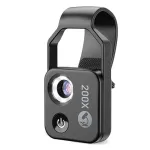 200X Zoom Pocket Size Smartphone Microscope Portable USB Rechargeable with CPL Lens High Definition imaging for Lab Experiments Jewelry Inspection Skin Analysis