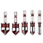 Premium Steel 5 Flute Countersink Drill Bits Set Hex Shank 82 Degree Cutting Tip for Wood Plastic Metal