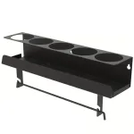 Wall-Mounted Storage Rack for 5 Aerosol Spray Cans and Paper Towel Holder Black Reinforced Thickened Steel Tool Organizer for Garage and Craft Room